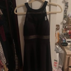 Black dress with mesh details